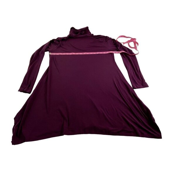 SOFT SURROUNDINGS Ruched Turtleneck Tunic Top Long Sleeve Purple LT 15-6 - Picture 10 of 16